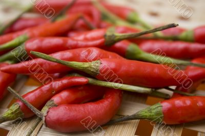 Chili peppers on basket