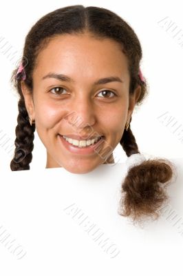 woman with pigtails