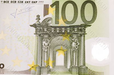 Euro banknote closeup