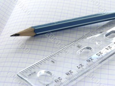 ruler and pencil