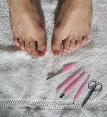 beginning of a pedicure