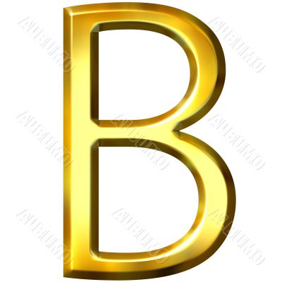3D Golden Letter B