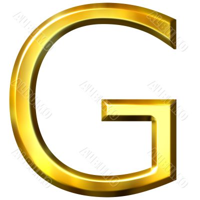 3D Golden Letter G