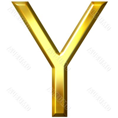 3D Golden Letter Y