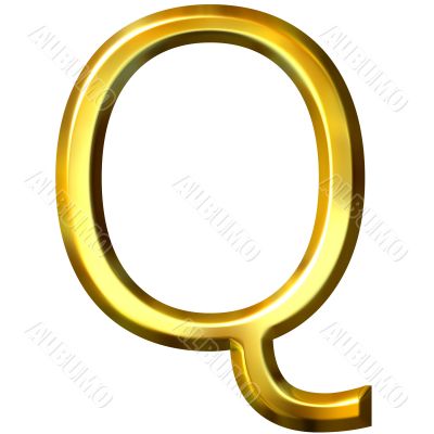 3D Golden Letter Q