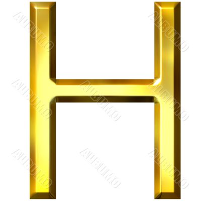 3D Golden Letter H