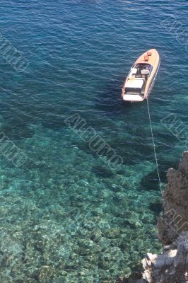 anchored boat