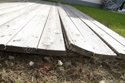 wooden bords on lawn wooden bords on lawn