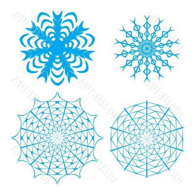vector ornate snowflake set