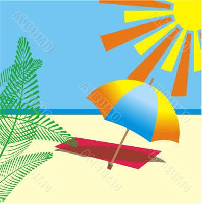 sunshade on the  beach