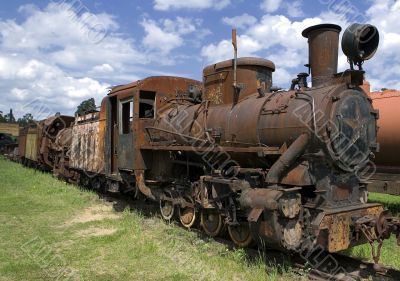 Old rusty steam locomotive