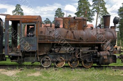 old steam train at a railway museum