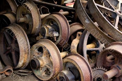 old rail wheels background