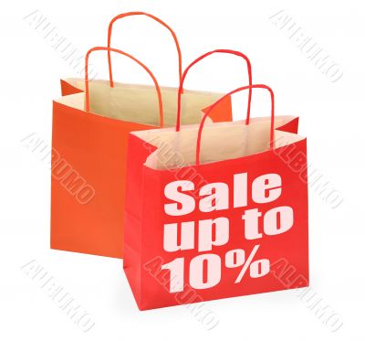 two shopping bags on white two shopping bags on white
