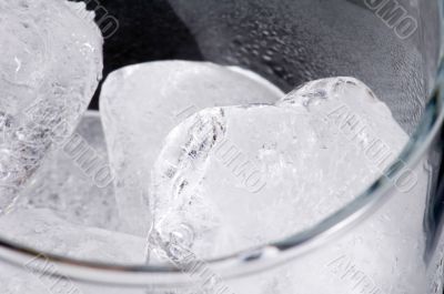 Ice cubes close up