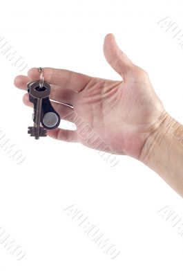 hand and key closeup