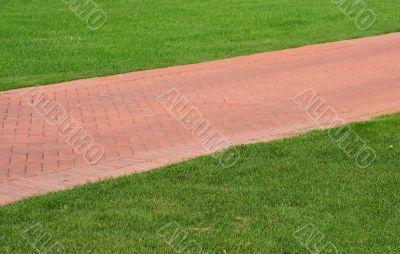 red brick footpath