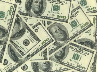 Background of hundred dollar bills