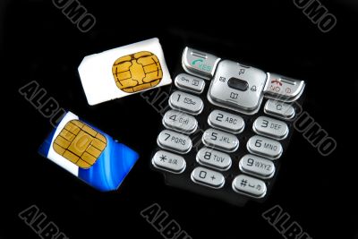 keypad and sim card