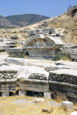Ancient Ruins of Hierapolis. Pamukkale, Turkey.
