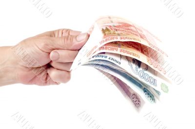 hand and money closeup
