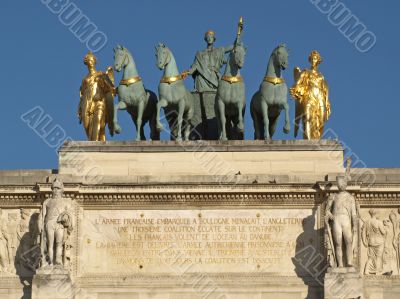 Paris - statue group of the Carrousel Triumph Arch