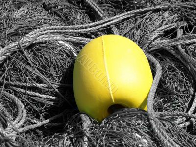 yellow buoy and ropes