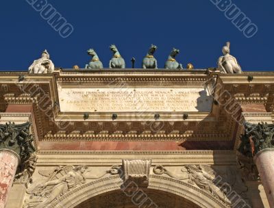 Paris - statue group of the Carrousel Triumph Arch