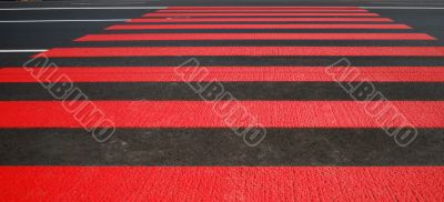 pedestrian crossing on a fresh asphalt