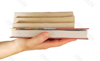 hand holds different books hand holds different books