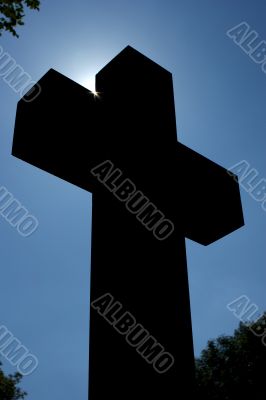 Cross on a grave at Vienna`s Central Cemetery.