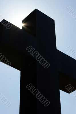 Cross on a grave at Vienna`s Central Cemetery.