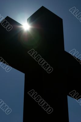 Cross on a grave at Vienna`s Central Cemetery.