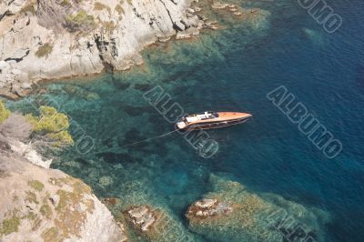 anchored boat