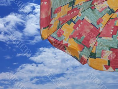 Sunshade on a sky background