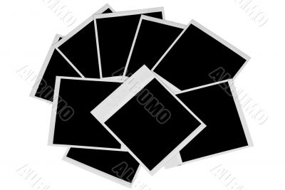 Nine Isolated Polaroid Pictures on White