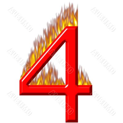 Number 4 on fire