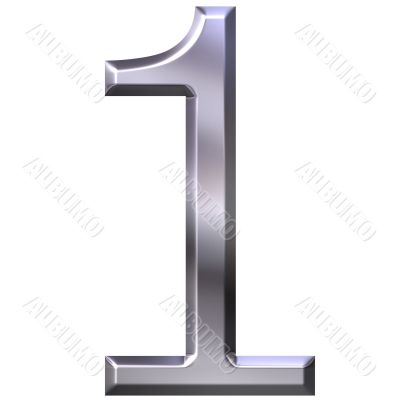 3D Silver Number 1
