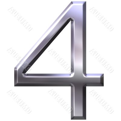 3D Silver Number 4