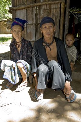 Old man and woman, Hmong, Laos