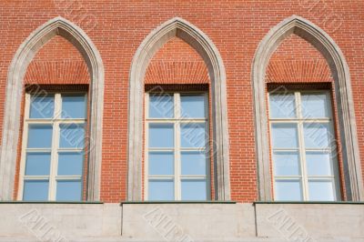 white-framed windows