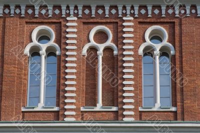 white-framed windows