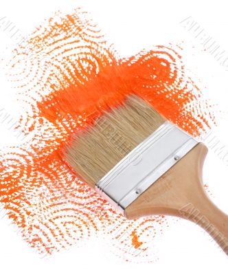 brush with orange path