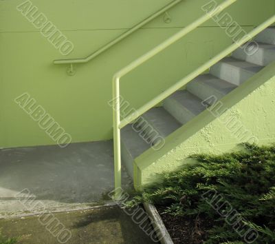 green staircase