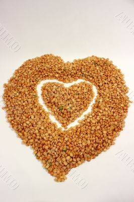 pea, groats, heart