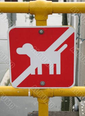 red and white no dog sign