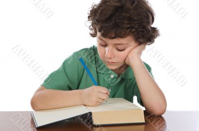 Adorable child write in book Adorable child write in book