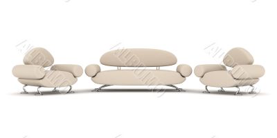 Interior of a living room. 3D image. Interior of a living room. 3D image.
