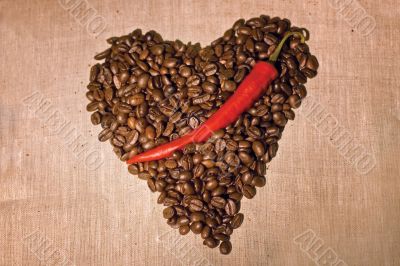 heart shaped coffe baens