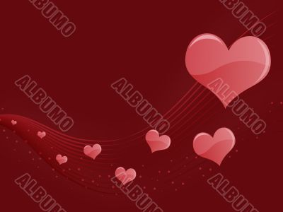 Red Hearts Abstract Background